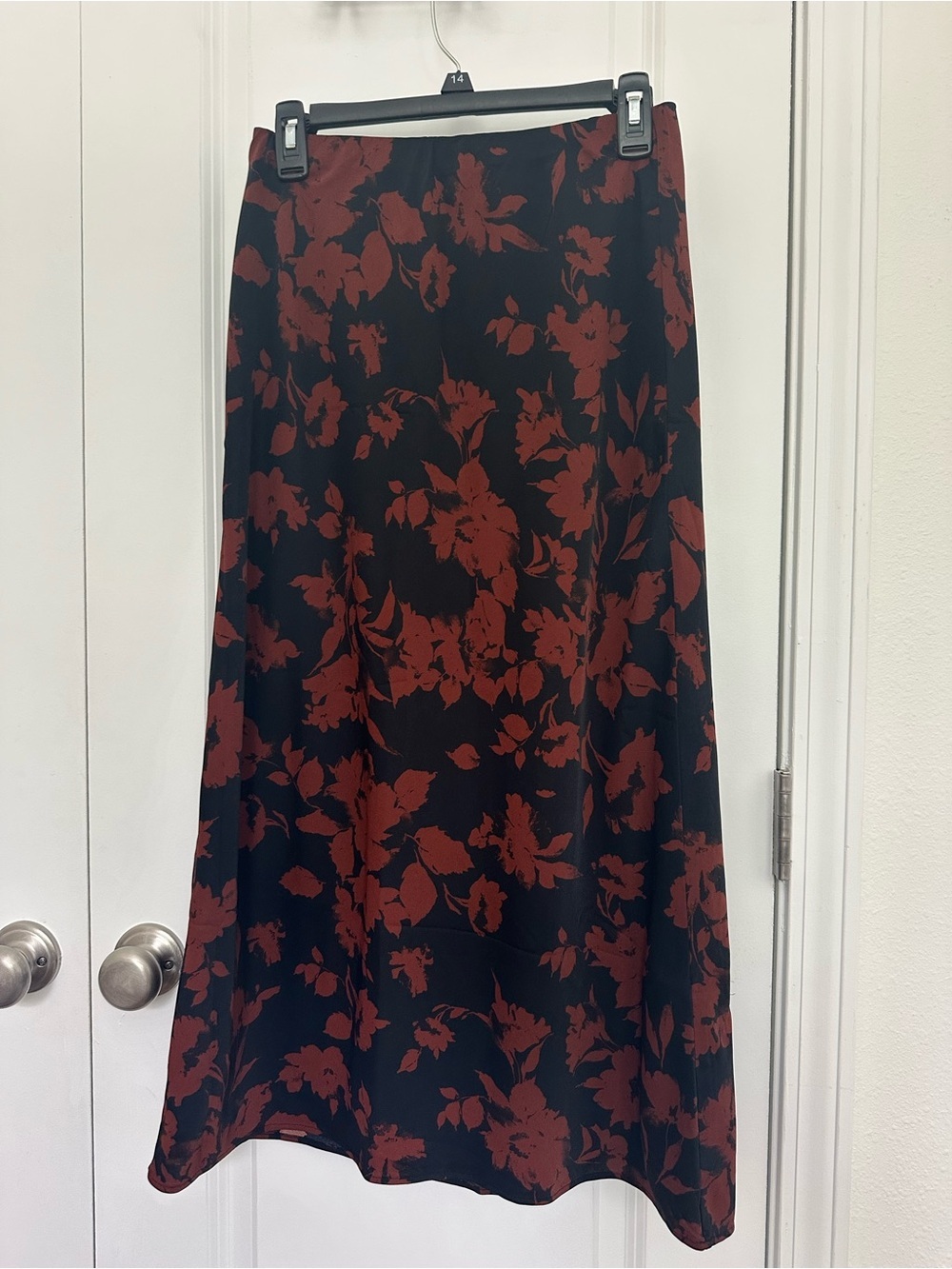 Abercrombie & Fitch Floral Satin Maxi Skirt